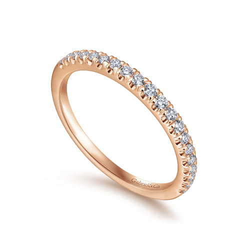 14K Rose Gold Diamond Matching Wedding Band