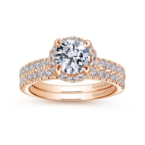 14K Rose Gold Diamond Matching Wedding Band