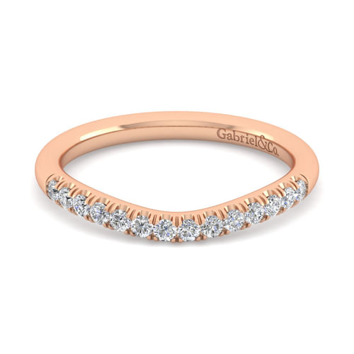 14K Rose Gold Diamond Matching Wedding Band