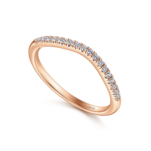 14K Rose Gold Diamond Matching Wedding Band