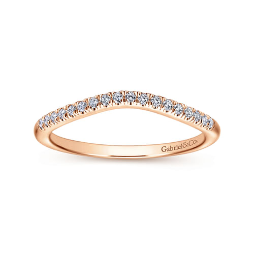 14K Rose Gold Diamond Matching Wedding Band