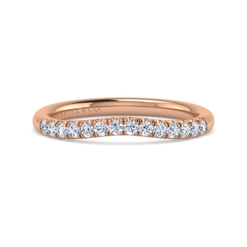 14K Rose Gold Diamond Matching Wedding Band