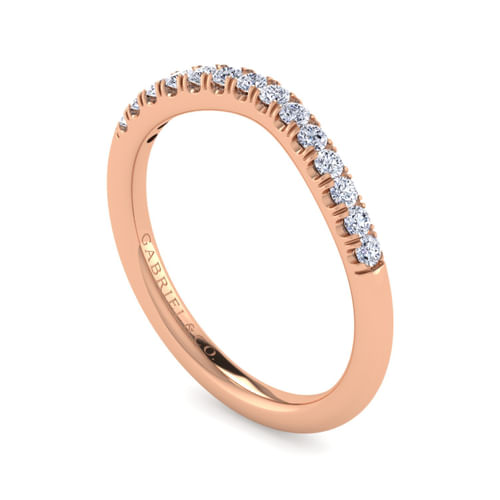 14K Rose Gold Diamond Matching Wedding Band