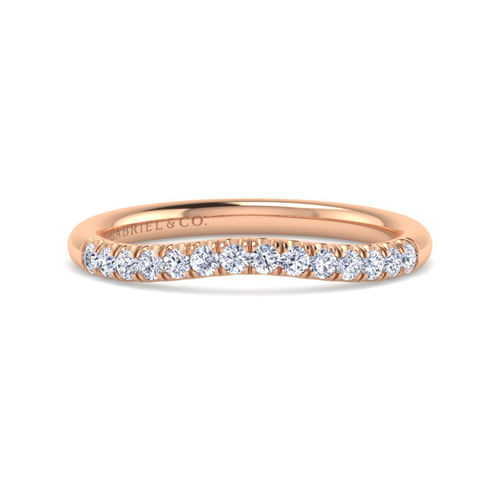 14K Rose Gold Diamond Matching Wedding Band