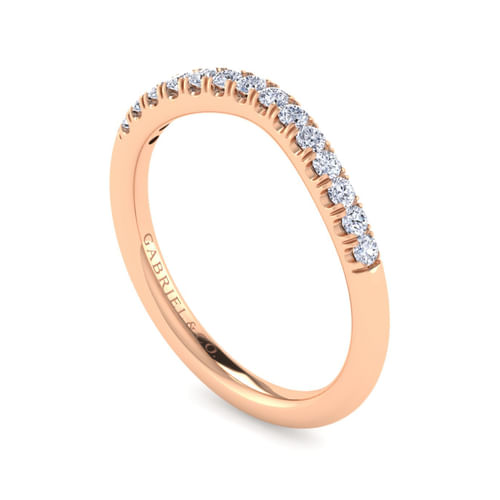 14K Rose Gold Diamond Matching Wedding Band