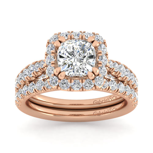 14K Rose Gold Diamond Matching Wedding Band