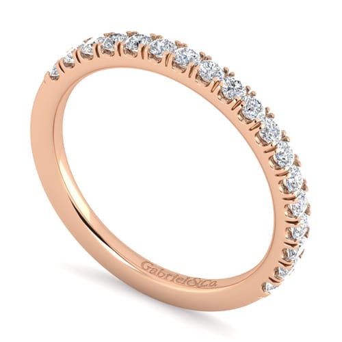 14K Rose Gold Diamond Matching Wedding Band
