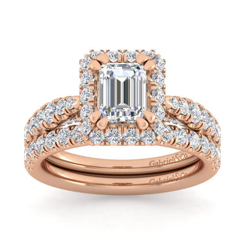 14K Rose Gold Diamond Matching Wedding Band