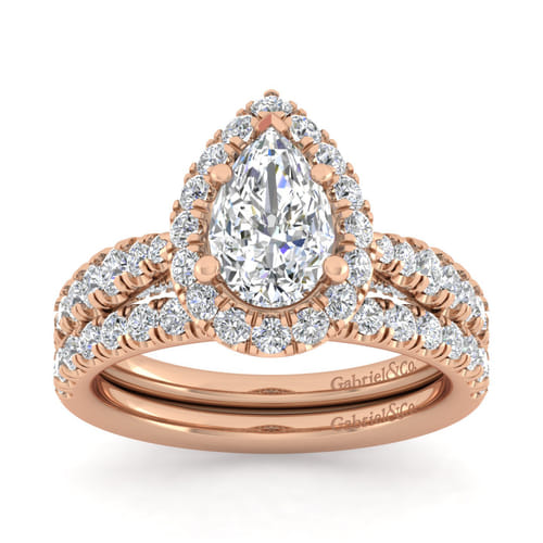 14K Rose Gold Diamond Matching Wedding Band