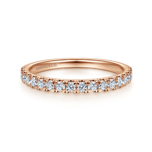 14K Rose Gold Diamond Matching Wedding Band