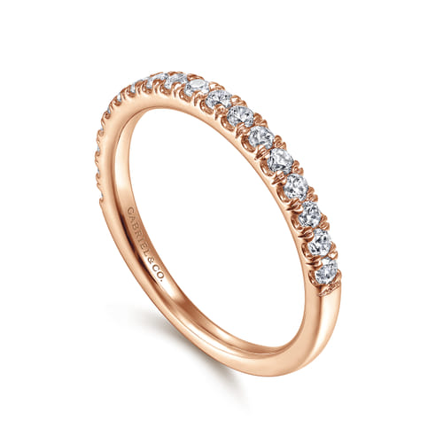 14K Rose Gold Diamond Matching Wedding Band
