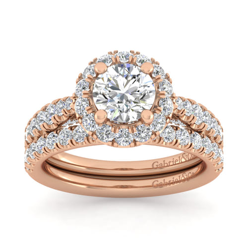14K Rose Gold Diamond Matching Wedding Band
