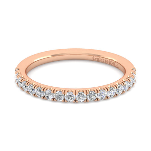 14K Rose Gold Diamond Matching Wedding Band