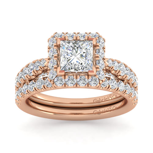 14K Rose Gold Diamond Matching Wedding Band