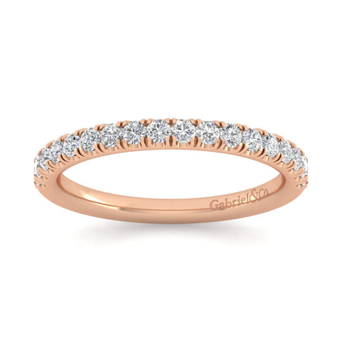 14K Rose Gold Diamond Matching Wedding Band