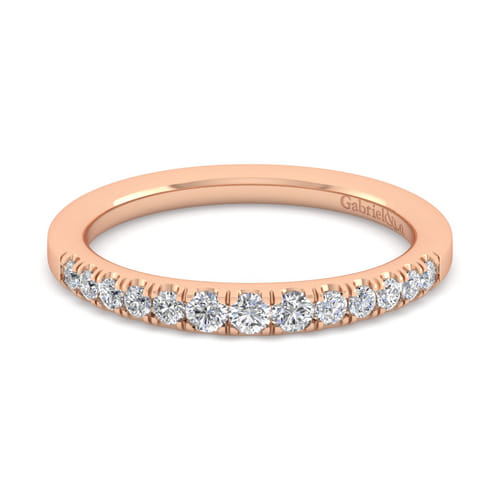 14K Rose Gold Diamond Matching Wedding Band