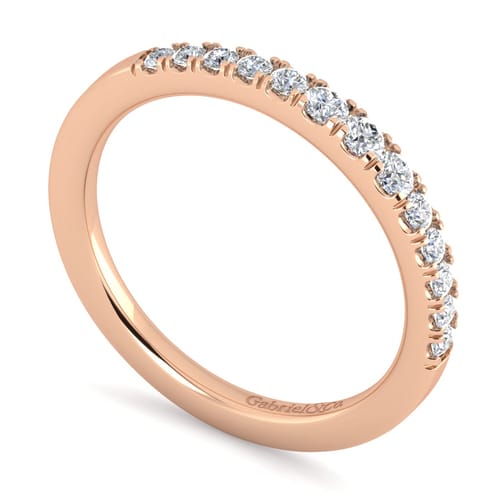 14K Rose Gold Diamond Matching Wedding Band