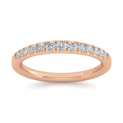 14K Rose Gold Diamond Matching Wedding Band