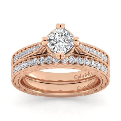 14K Rose Gold Diamond Matching Wedding Band 14K Rose Gold Diamond Matching Wedding Band