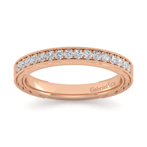 14K Rose Gold Diamond Matching Wedding Band