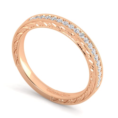 14K Rose Gold Diamond Matching Wedding Band