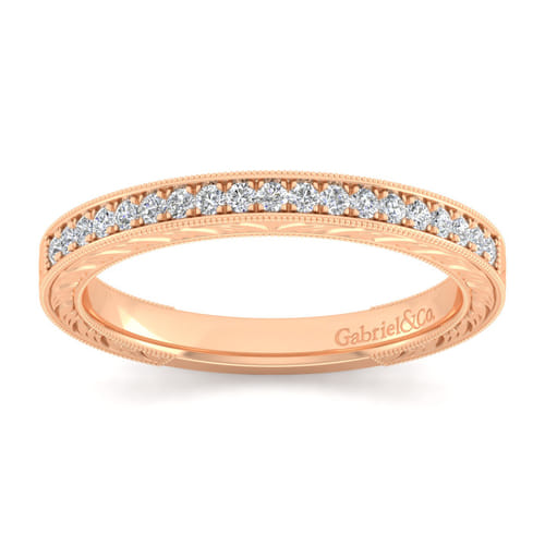 14K Rose Gold Diamond Matching Wedding Band