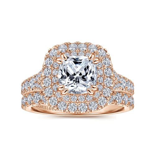 14K Rose Gold Diamond Matching Wedding Band