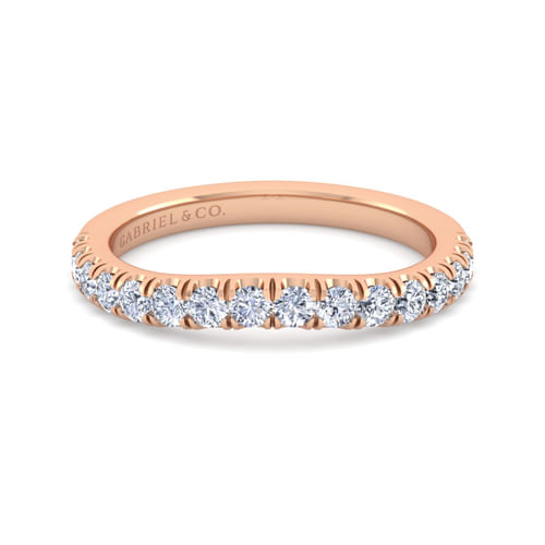 14K Rose Gold Diamond Matching Wedding Band