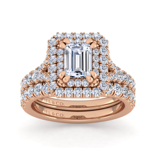 14K Rose Gold Diamond Matching Wedding Band