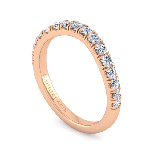 14K Rose Gold Diamond Matching Wedding Band