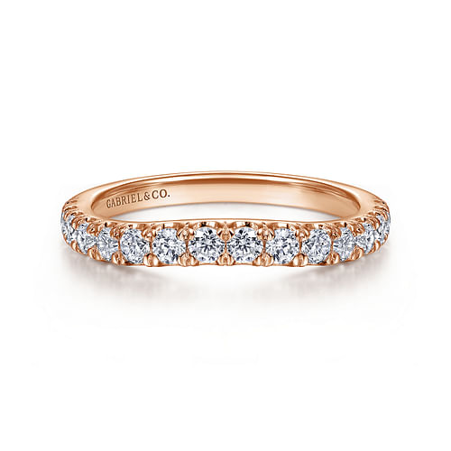 14K Rose Gold Diamond Matching Wedding Band