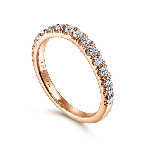 14K Rose Gold Diamond Matching Wedding Band