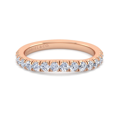 14K Rose Gold Diamond Matching Wedding Band