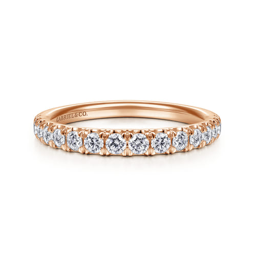 14K Rose Gold Diamond Matching Wedding Band