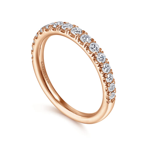 14K Rose Gold Diamond Matching Wedding Band
