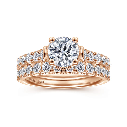14K Rose Gold Diamond Matching Wedding Band