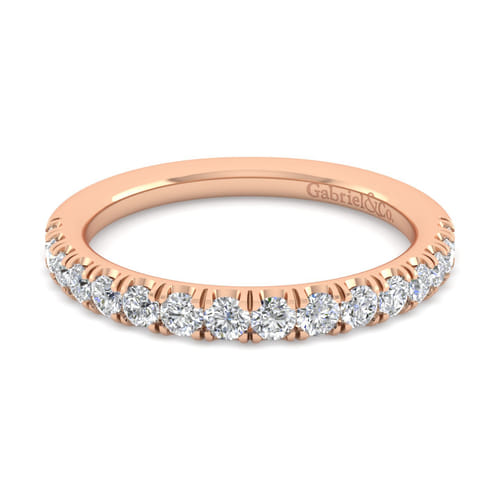 14K Rose Gold Diamond Matching Wedding Band