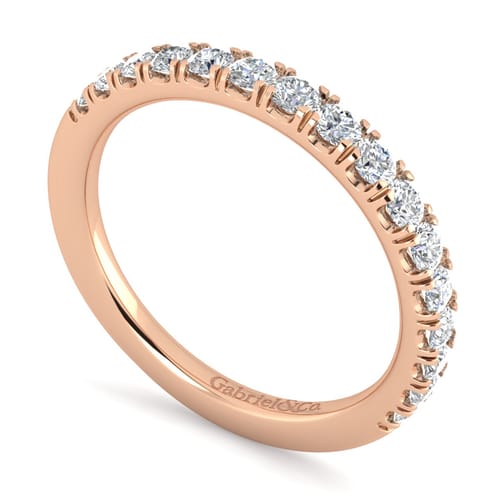 14K Rose Gold Diamond Matching Wedding Band