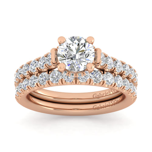 14K Rose Gold Diamond Matching Wedding Band