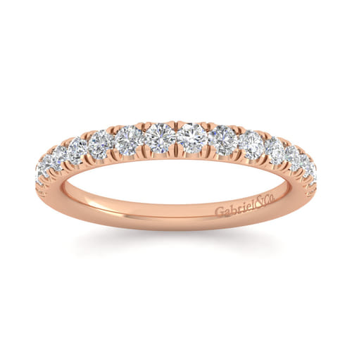 14K Rose Gold Diamond Matching Wedding Band