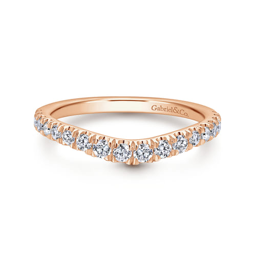 14K Rose Gold Diamond Matching Wedding Band