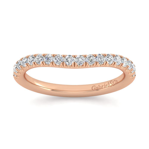 14K Rose Gold Diamond Matching Wedding Band