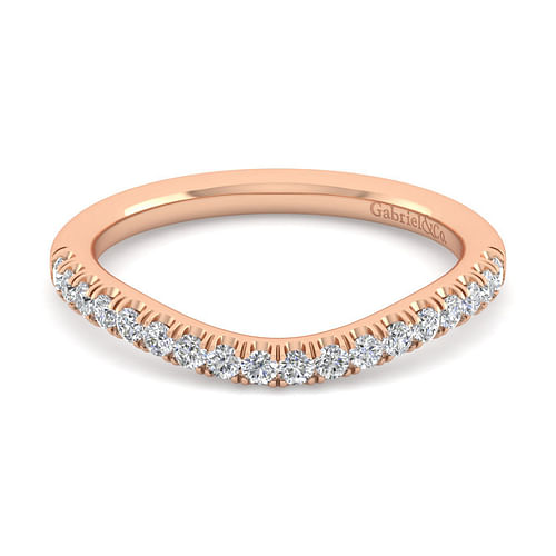 14K Rose Gold Diamond Matching Wedding Band