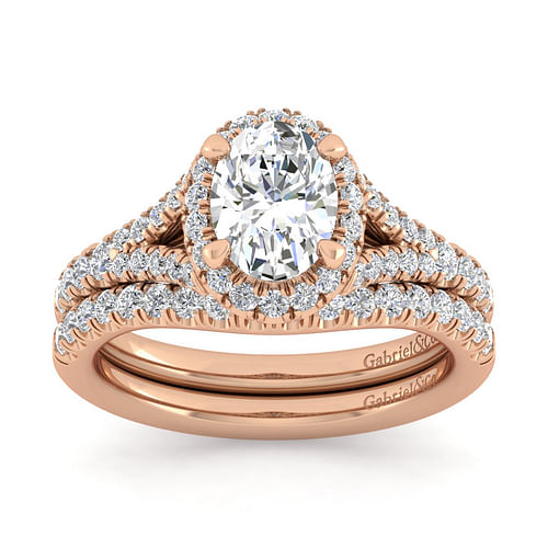 14K Rose Gold Diamond Matching Wedding Band
