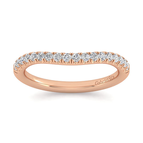 14K Rose Gold Diamond Matching Wedding Band