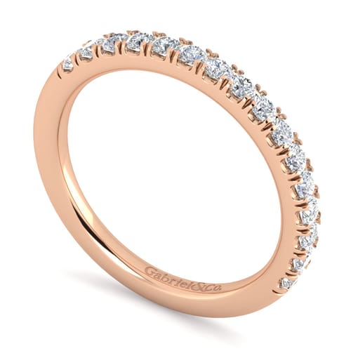 14K Rose Gold Diamond Matching Wedding Band
