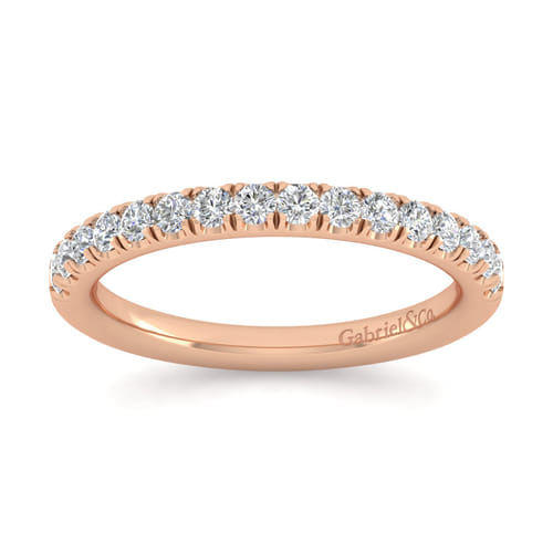 14K Rose Gold Diamond Matching Wedding Band