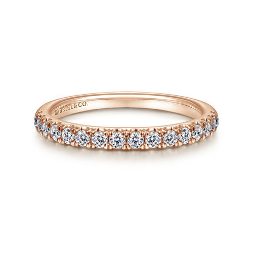 14K Rose Gold Diamond Matching Wedding Band