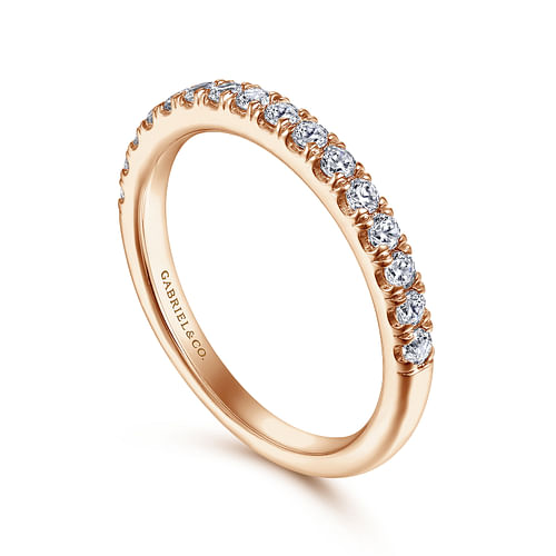 14K Rose Gold Diamond Matching Wedding Band