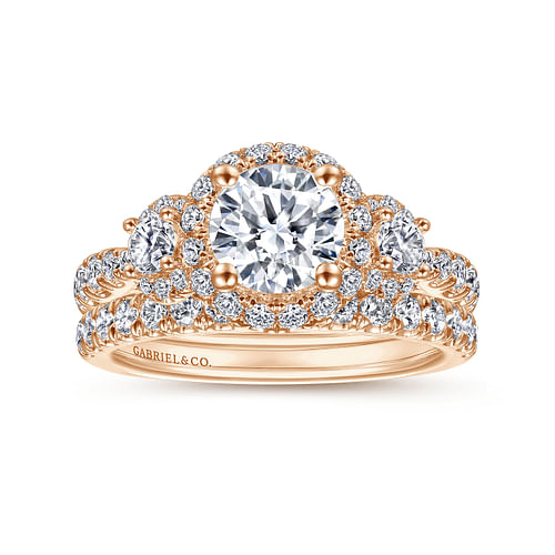 14K Rose Gold Diamond Matching Wedding Band